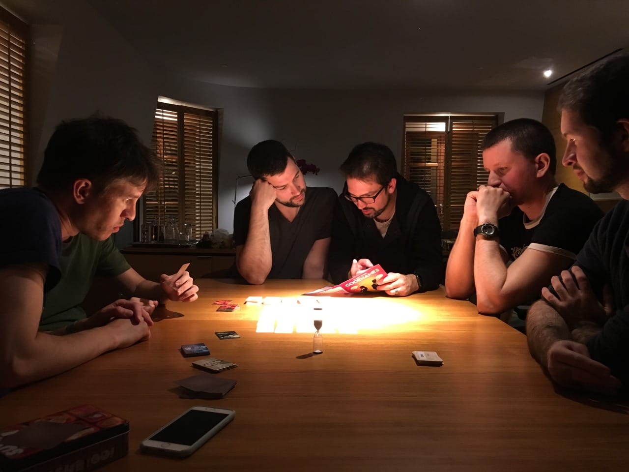 The team plays board games