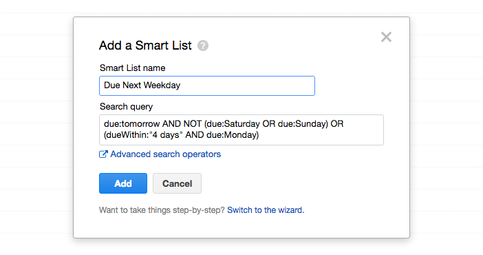 Smart List screenshot
