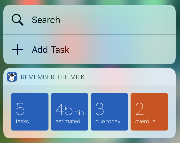 iOS widget