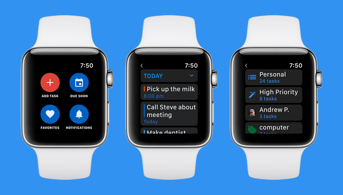 Remember The Milk for Apple Watch screenshots