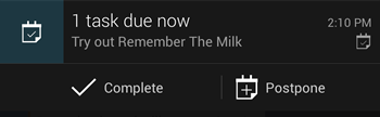 Reminder notification