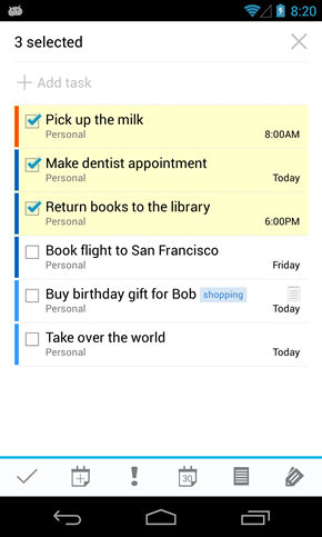 Editing multiple tasks