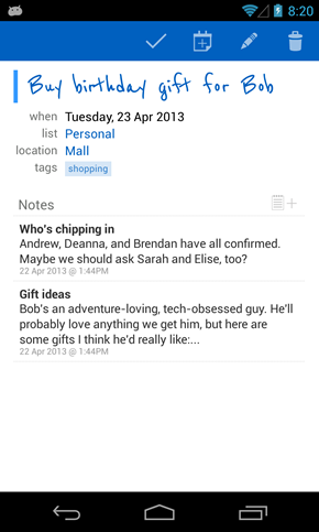 Task view