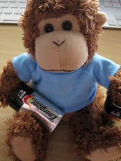 Bob checks the batteries in his gadgets