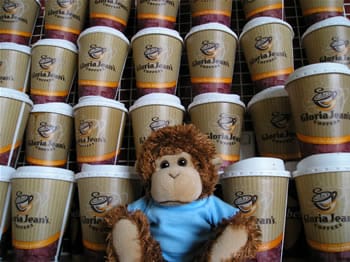 Bob T. Monkey with coffee