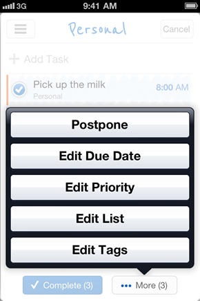 Edit multiple tasks