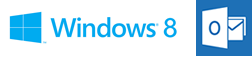 Windows 8 and Outlook 2013 logos
