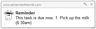 Remember The Milk desktop reminder