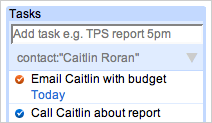 Tasks linked with contact