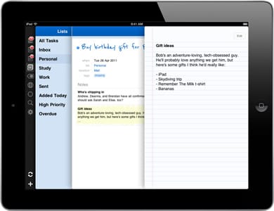 Notes view