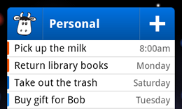 List Widget screenshot