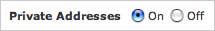 Private addresses