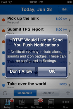 Allow Push Notifications