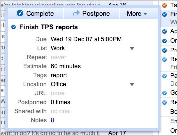 Task details