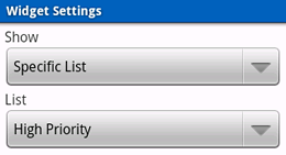 Widget Settings