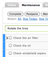 List of auto maintenance tasks