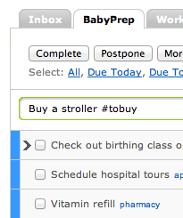 Baby prep list