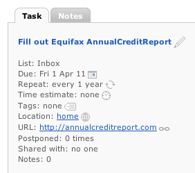 Check credit report task