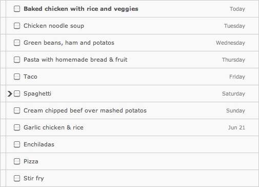Remember The Milk list