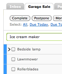'Garage Sale' list