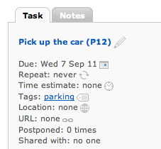 'Pick up the car' task screenshot