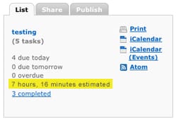 Time estimate