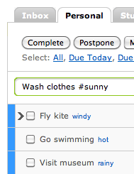 Tasks with weather tags