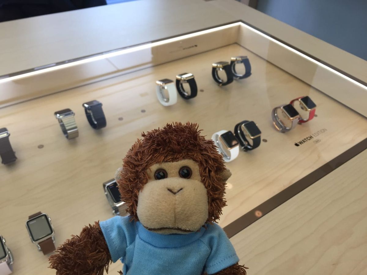 Bob with Apple Watch display