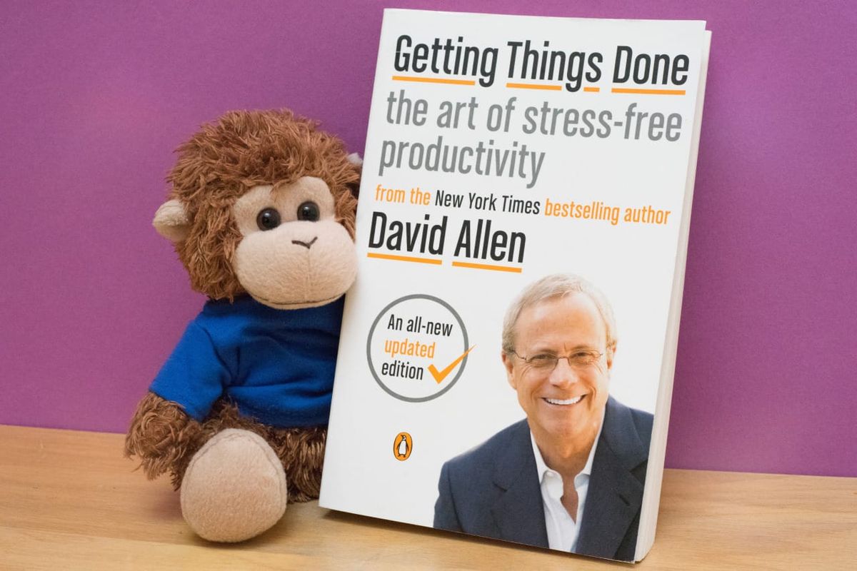 Bob T. Monkey reads 'Getting Things Done'