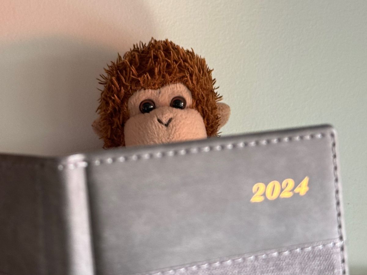 Bob making plans in his 2024 planner