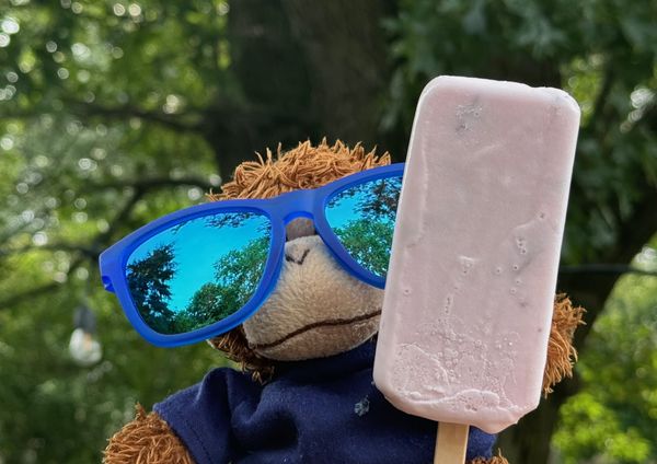 Bob T. Monkey keeps things chill with a popsicle.