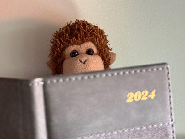 Bob making plans in his 2024 planner