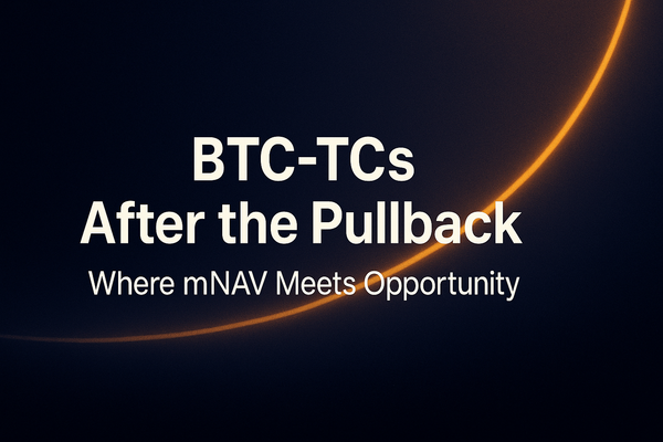 BTC-TCs After the Pullback: Where mNAV Meets Opportunity