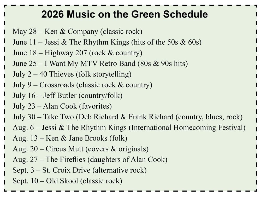 CDRC Finalizes Summer Concert Series