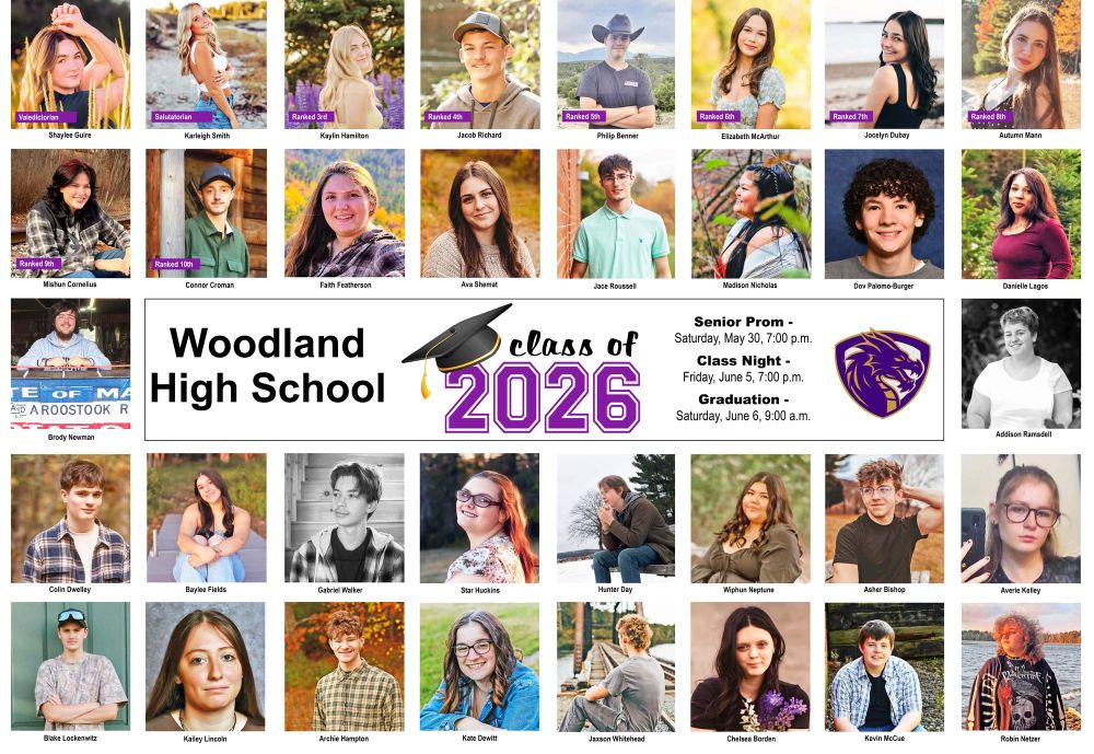 Woodland Jr./Sr. High School Honors Class of 2026 Top Scholars
