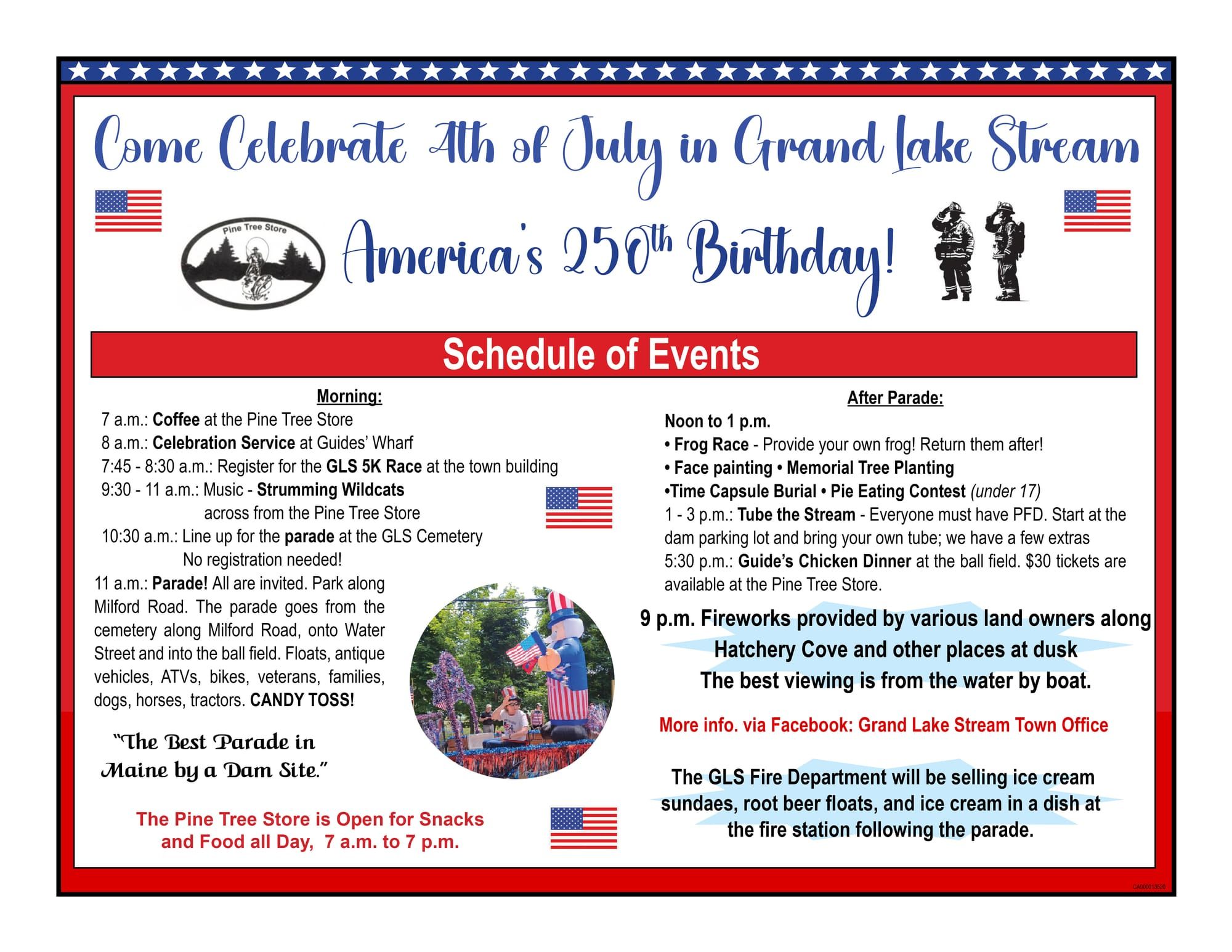 Grand Lake Stream 4th of July Schedule