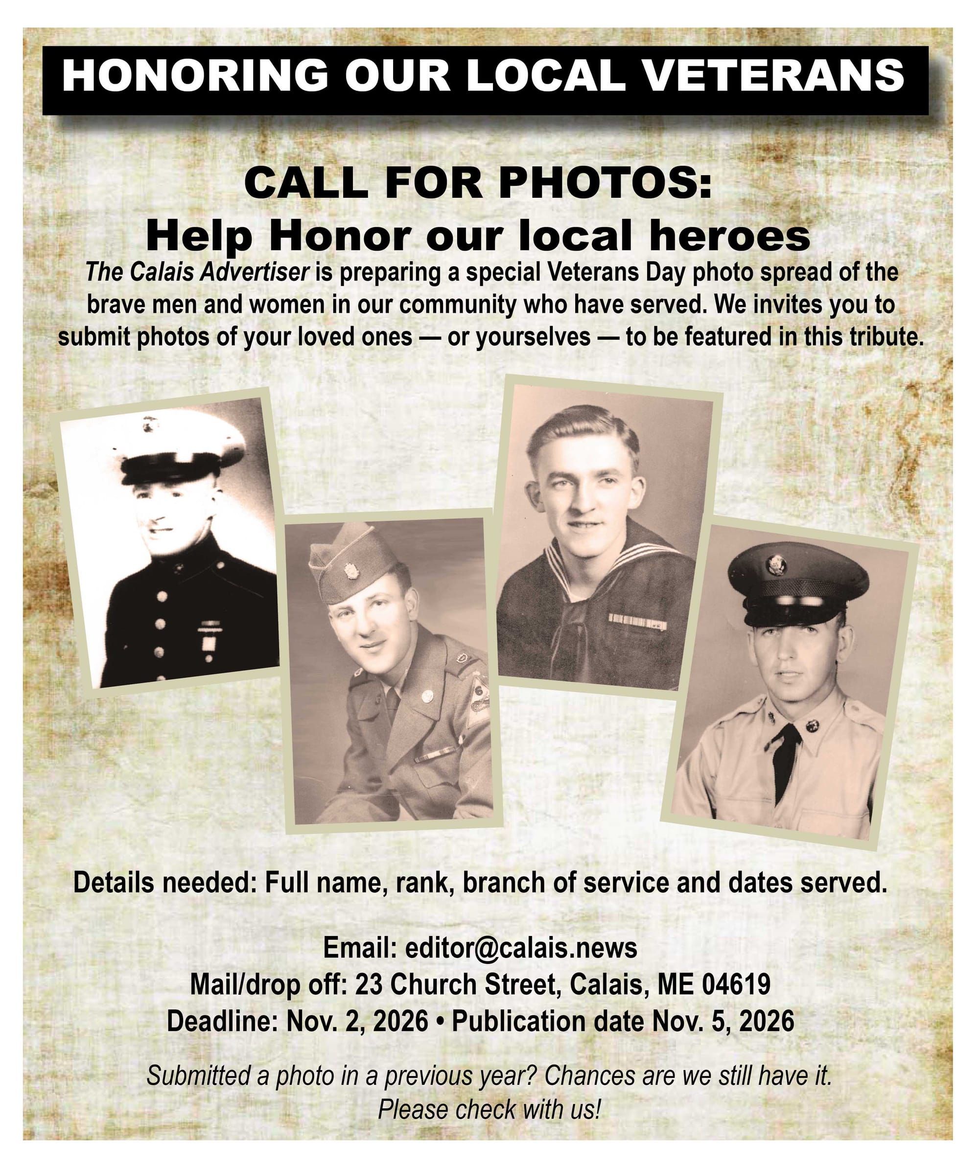CALL FOR PHOTOS: Help Honor our local heroes