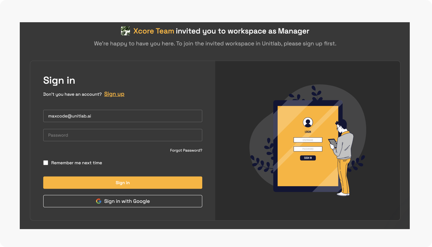 'Join now' redirect page | Unitlab AI