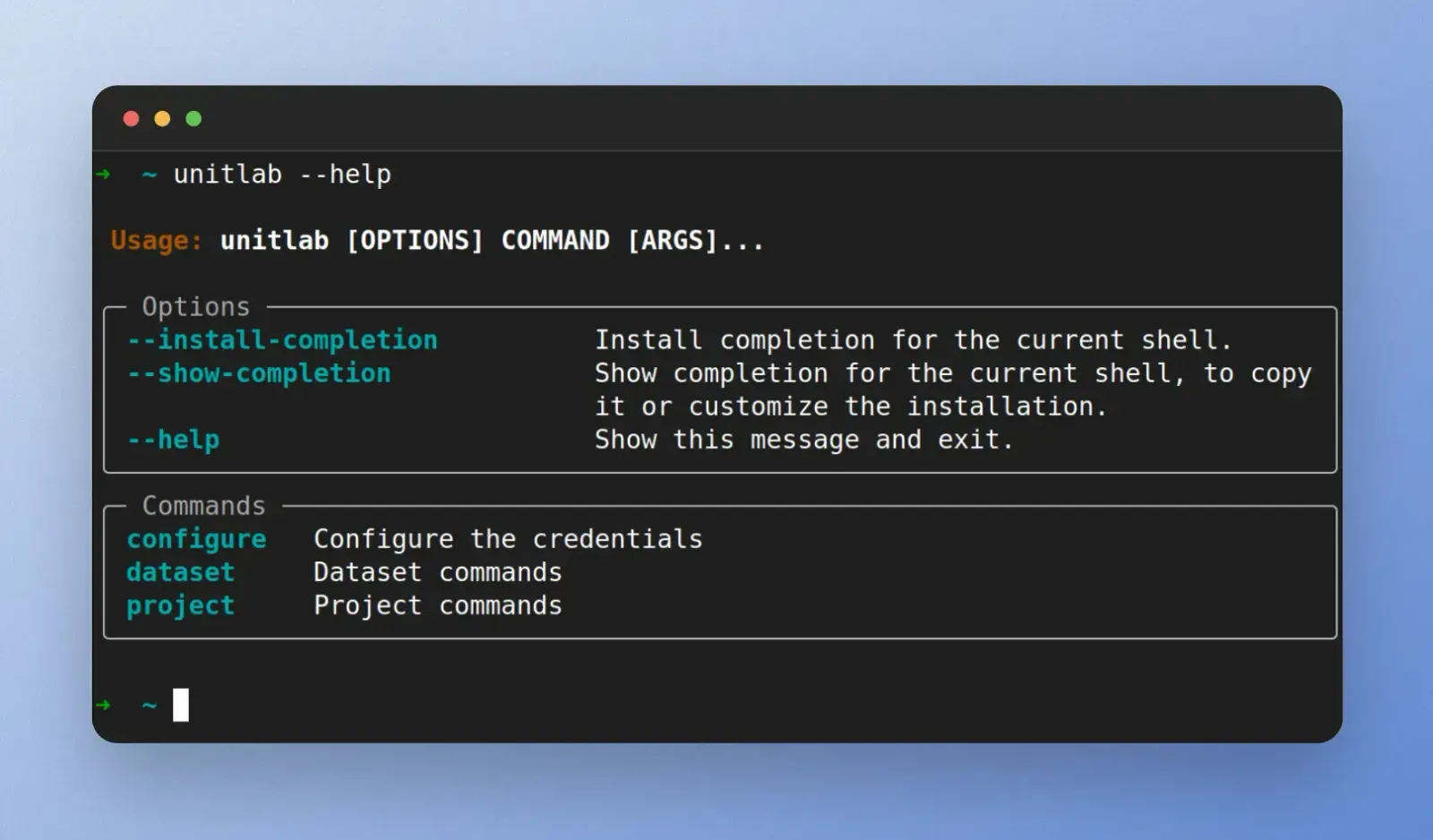 Unitlab CLI installed successfully | Unitlab Annotate