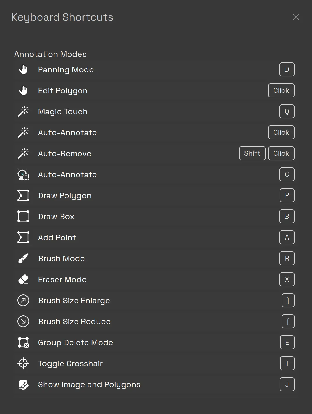 Annotation Modes Shortcuts | Unitlab Annotate