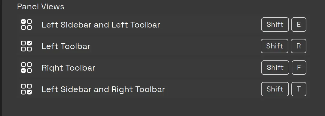Hotkeys for Panel Views