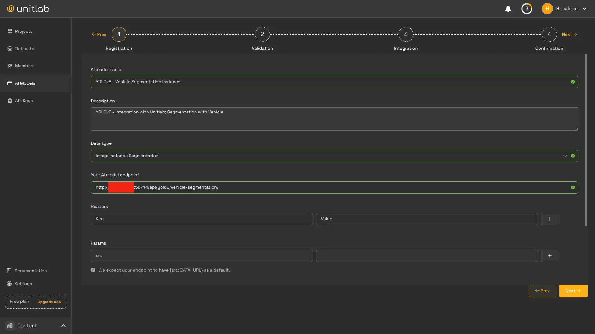 Integrating AI Model with Unitlab Annotate