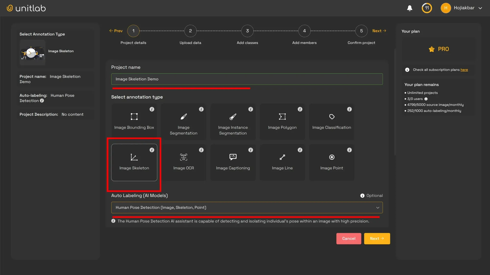 Project Creation | Unitlab Annotate