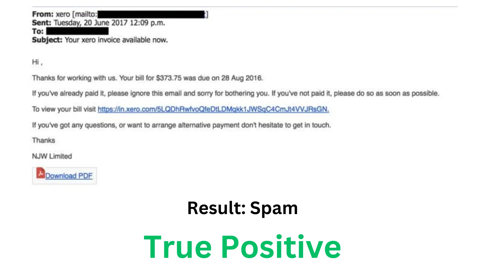 True Positive | Mark Spam as Spam