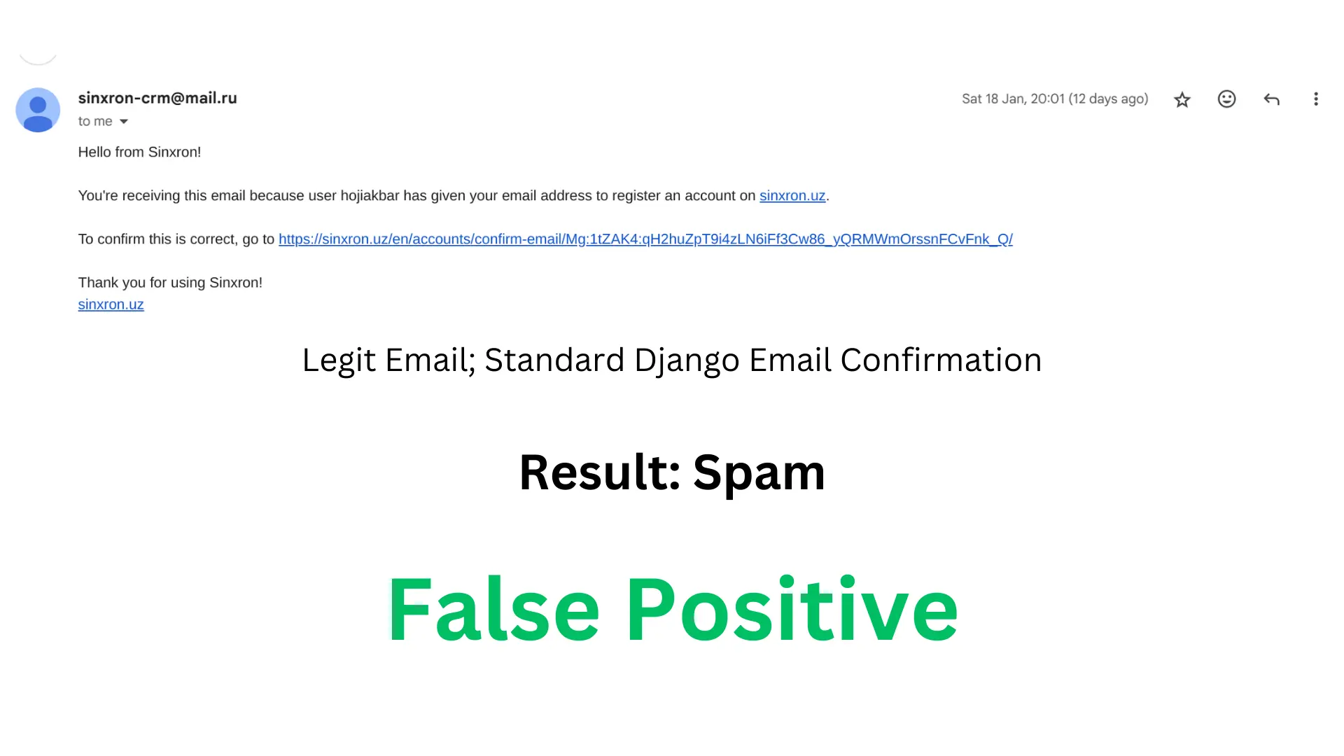 False Positive | Mark Non-spam as Spam