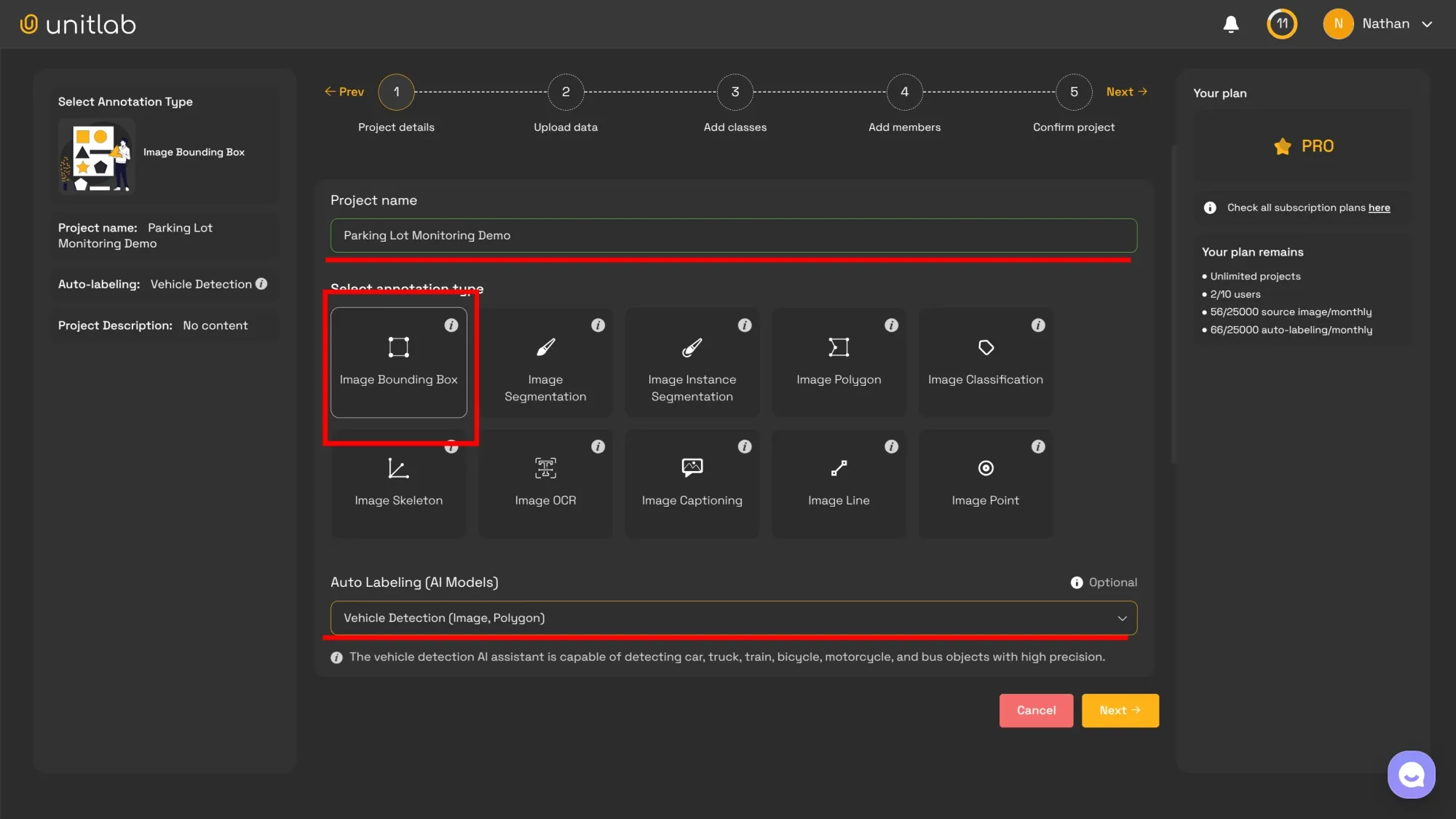 Project Creation | Unitlab Annotate