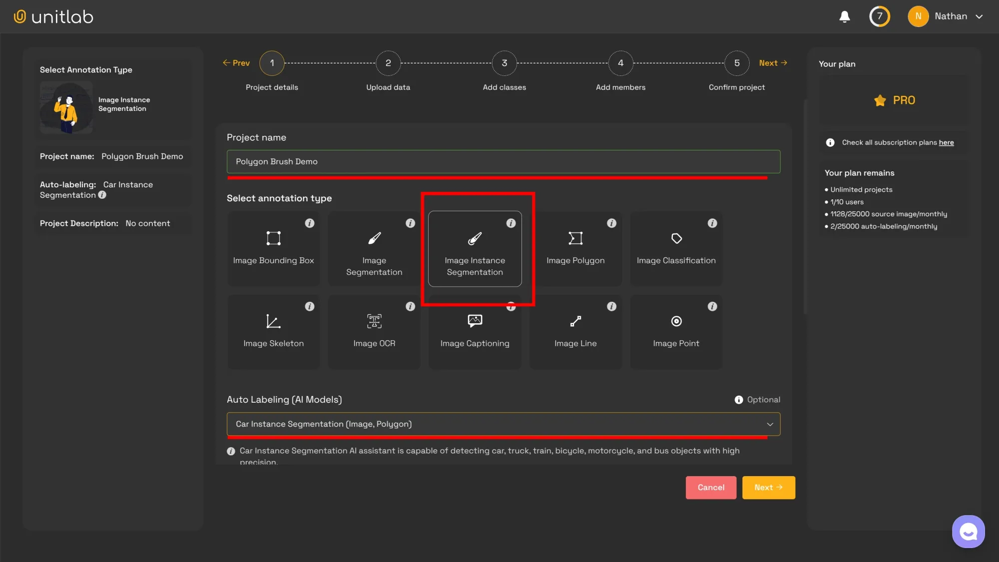 Project Creation | Unitlab Annotate