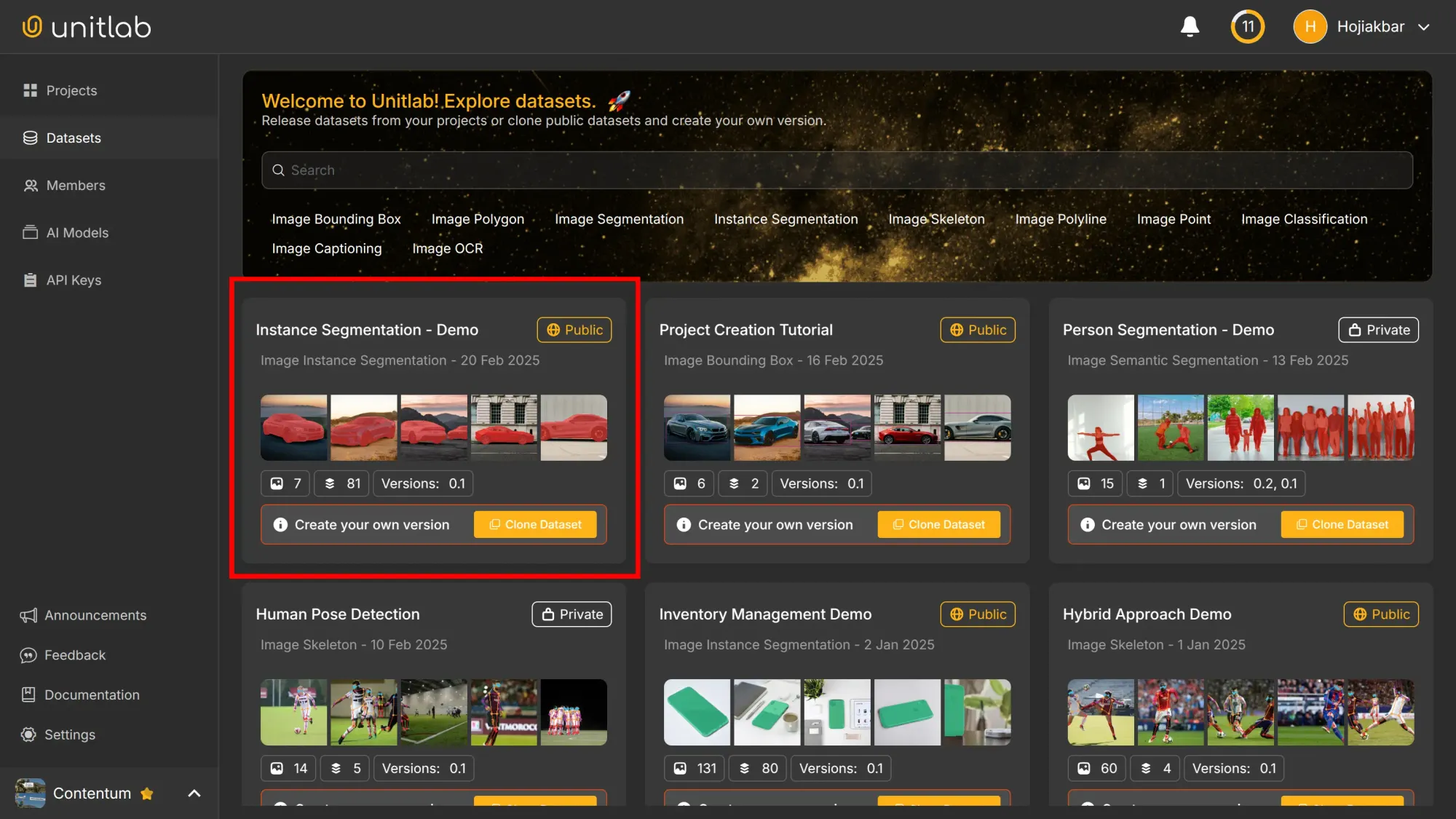 Dataset List | Unitlab Annotate