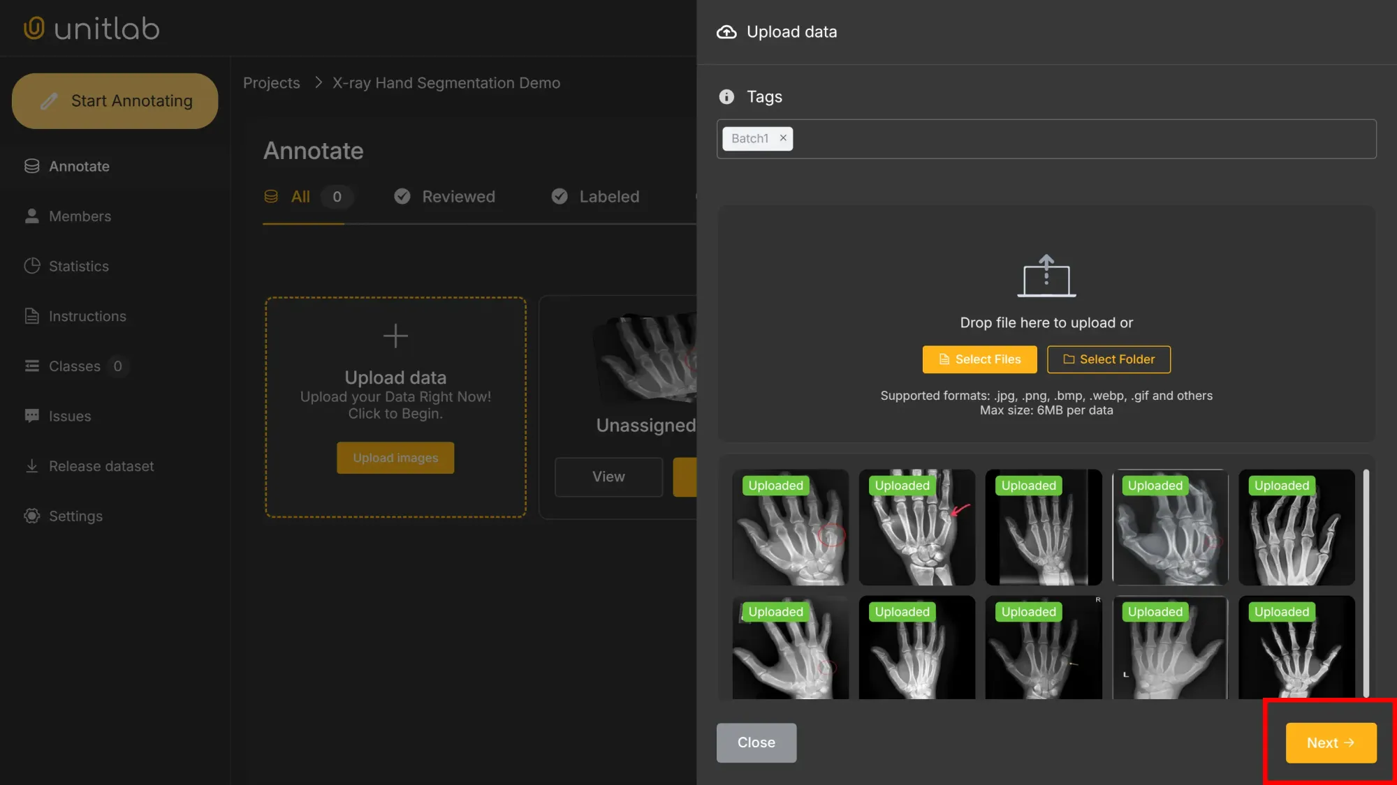 Image Upload | Unitlab Annotate