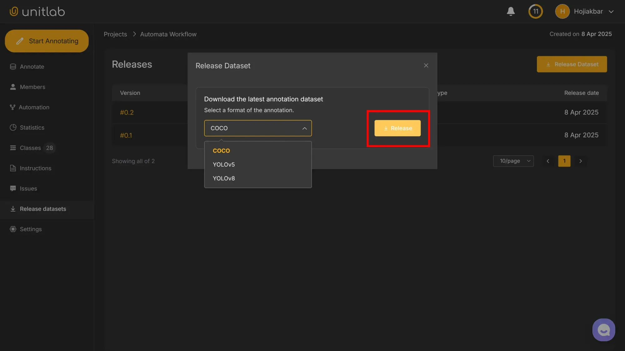Dataset Release | Unitlab Annotate